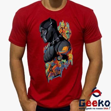 Imagem de Camiseta Pantera Negra 100% Algodão Wakanda Forever Black Panther Geek