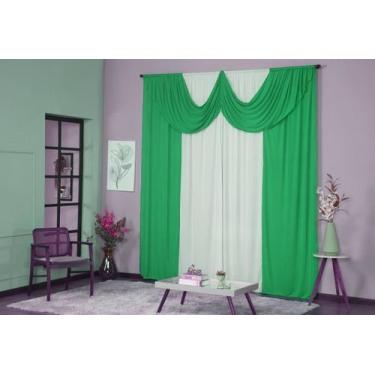 Imagem de Cortina Paris 5,00 x 2,80 Decorativa com Bando Sala Quarto Porta Balcã