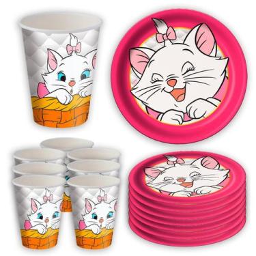 Imagem de Kit Festa Kid Gatinha Marie Pratos E Copos Aniversário - Festcolor