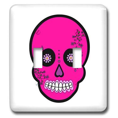 Imagem de 3dRose lsp_28870_2 Dia dos Mortos Día de Los Muertos Sugar Skull Pink Switch, multicolorido