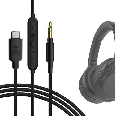 Imagem de Geekria Cabo USB-C digital para áudio com microfone compatível com Sony ULT WEAR, WH-1000XM6/1000XM5, WH-XB920N, cabo de substituição tipo C com microfone embutido e controle de volume (1,2 m)