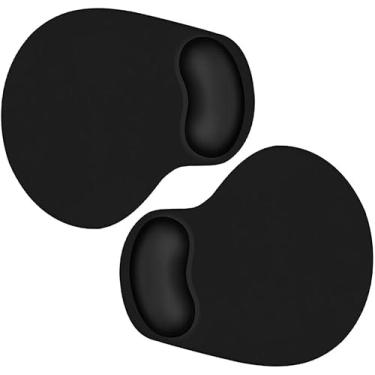 Imagem de VORTINIOUS Pacote com 2 mouse pad ergonômico com suporte para descanso de pulso, mousepad com suporte confortável de descanso de pulso em gel e pano de lycra, para facilitar a digitação, alívio da