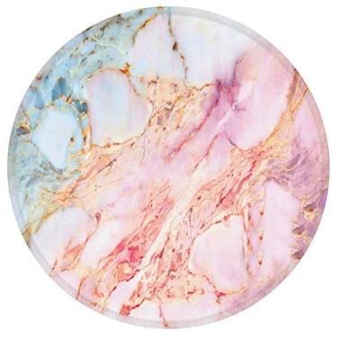 Imagem de Mouse Pad, mouse pads texturizados premium, tapete de mouse redondo com padrão de mármore rosa personalizado para mulheres fofas, mousepad de borracha antiderrapante com borda costurada para computadores laptop