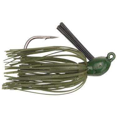 Imagem de Strike King (BFJ38-17) Bitsy Flip Jig Isca de pesca, 17 - Semente de melancia com cauda verde-limão, 10 g, protetor de ervas daninhas extra forte
