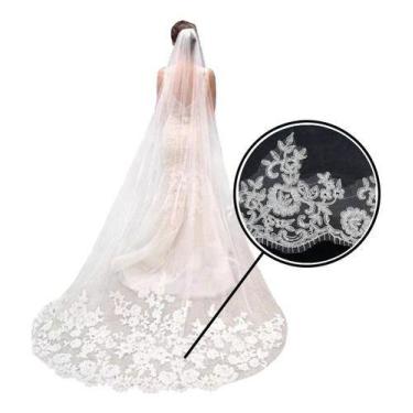 Imagem de Veu De Noiva Casamento Mantilha Longo 3 Mt Pronta Entrega - LM, Off, W