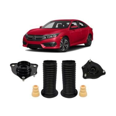 Imagem de 2 Kit Coxim Batente Dianteiro Civic G10 2017 2018 2019 2021 - QualyKit