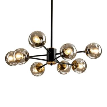 Imagem de GENSNRY Lustre Sputnik de 6 luzes, luminária pendente ajustável moderna industrial vintage luminária de teto para cozinha, sala de estar, sala de jantar