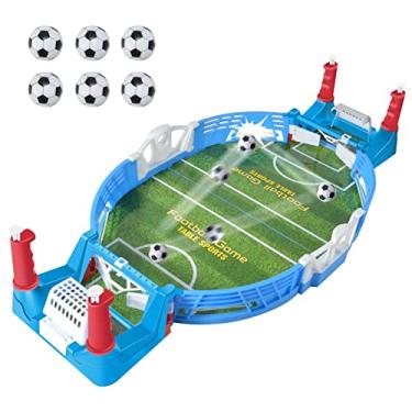 Imagem de Mini jogos de pebolim, pinball de futebol de mesa para sala de jogos interna, jogo de tabuleiro esportivo de mesa para adultos, crianças, jogos em família, diversão noturna (56 x 28 x 11 cm)