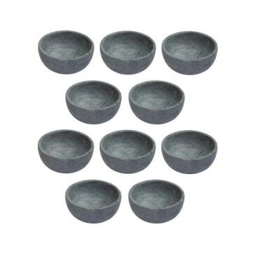 Imagem de Kit 10 Cumbuca Pedra Sabão Tigela Bowl Para Caldo Sopa 220ml - Industr