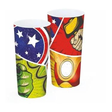 Imagem de Kit 6 Copo Plástico 350ml Infantil Tema Lembrancinha Enfeite - Revenda