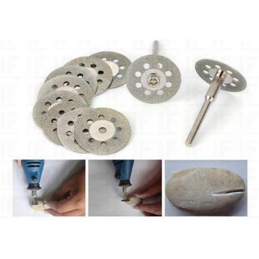 Imagem de Kit 10 Discos Corte Diamantado 22mm Dremel Micro Retifica - CHARBS