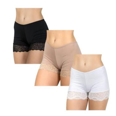 Imagem de Kit 3 Shorts Anágua em Microfibra Segunda Pele Cueca Feminina - Bella 