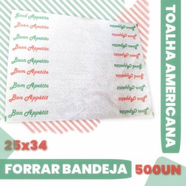 Imagem de Toalha amercana forrar fundo bandeja estampa bom apetite - Mamedes pap