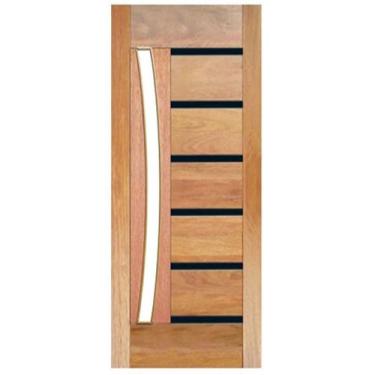 Imagem de Porta de Madeira Maciça BBB Com Frisos Preto Para Vidro em Arco Casmav