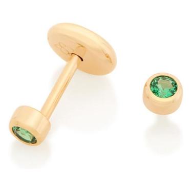 Imagem de Brinco Infantil Solitário, Formado Por 2 Zi 526385 - Rommanel, Verde, 