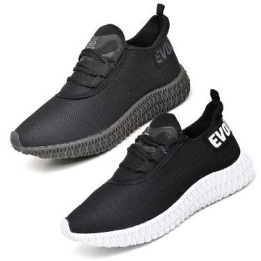 Imagem de Kit 2 Pares Masculino Esportivo Solado 4D  Preto e Preto - Evoltenn, P