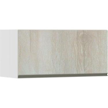 Imagem de Armário Basculante 70cm 1 Porta Branco Polar C/Legno Crema - LUCIANE M
