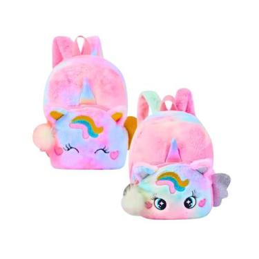 Imagem de Mochila Passeio Escolar Infantil Pelúcia Unicórnio Bolsa - Mormino, Un