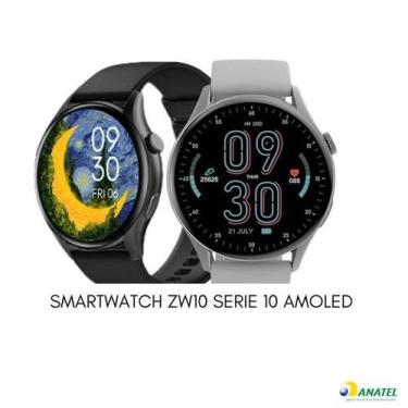 Imagem de Lançamento relógio smartwatch zw10 serie 10 amoled c/ duas pulseiras -