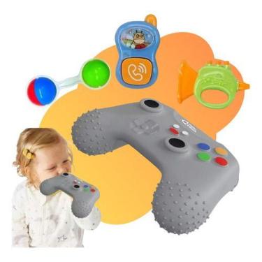 Imagem de Kit 3 Chocalho E Mordedor Controle Para Bebê 1ª Infância Nf - PaiseFil