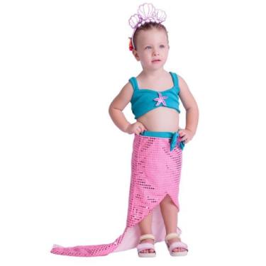 Imagem de Fantasia menina sereia de calda longa muvilê, 8