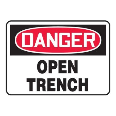 Imagem de Accuform Placa de segurança "Danger Open Trench", Aluma-Lite™, 18 x 25 cm (MCRT031XL)
