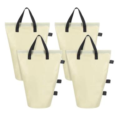 Imagem de PATIKIL Sacos de areia para dossel, pacote com 4 sacos de peso extra grande total de 50,8 kg sacos de areia impermeáveis para barraca de dossel ao ar livre tenda abrigo solar pátio escada bege (45,7 x