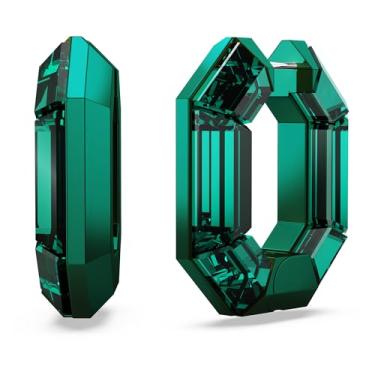 Imagem de Swarovski Brincos de argola Lucent, formato octógono, pequeno, verde, One Size, Metal, Cristal