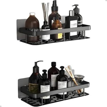 Imagem de Kit 2 Prateleiras Luxo Suporte de Shampoo e Sabonete Nicho Para Box de Banheiro Organizador Moderno Com Adesivo Sem Furar a Parede PREMIUM
