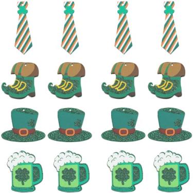 Imagem de SUNNYCLUE 1 caixa, 16 peças, 4 estilos, pingente de trevo de quatro folhas, berloques de dia de São Patrício, botas de gravata de chapéu de acrílico, cerveja, irlandês, para fazer joias, berloques,