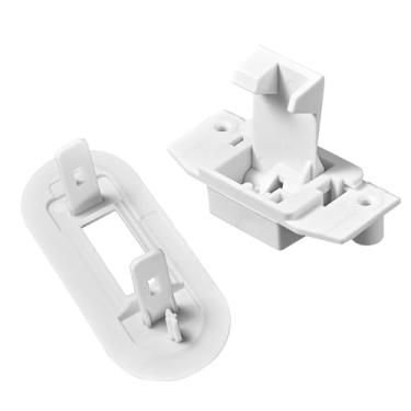 Imagem de WH02X24399 Conjunto de moldura de trava de tampa de arruela e WH01X24381 Conjunto de moldura de trava de tampa de arruela - Substituição para GE Hotpoint Top Load Interruptor de bloqueio da tampa da