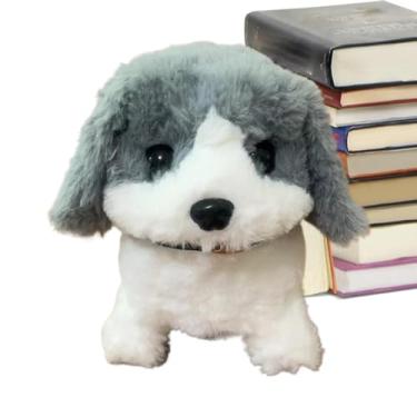 Imagem de Brinquedo de cachorro robô, brinquedo de cachorro latindo para crianças | Cachorro de pelúcia com latidos e abanar o rabo | Animal de estimação interativo eletrônico, cachorrinho companheiro para meni