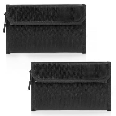 Imagem de TOCCOOL Bolsa de documentos à prova de fogo, bolsa de dinheiro à prova de fogo, bolsa de armazenamento de documentos importante, design com zíper, adequada para documentos importantes, dinheiro,