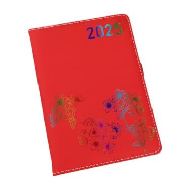 Imagem de shamjina 2025 Planner Daily Planner Business Office Home para gerenciamento de tempo Planejador prático semanal e mensal com programação de hora em hora, Vermelho