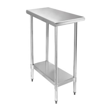 Imagem de STABLEINK Mesa de Aço Inoxidável Nsf, 30 X 12", Mesa de Preparação E Trabalho de Metal com Prateleira Inferior Ajustável, para Cozinha Comercial, Restaurante, Hotel E Garagem, Pequena Mesa de Aço Inox