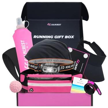 Imagem de Caixa de presente de corrida para homens e mulheres – 10 equipamentos essenciais de corrida premium, inclui cinto de corrida, lanterna de cabeça impermeável, garrafa de água dobrável, gorro de corrida