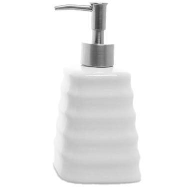 Imagem de Porta Sabonete Liquido Modelagem De Cerâmica Lavabo Branco