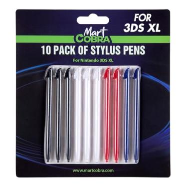 Imagem de Mart Cobra Nintendo 3DS XL Stylus pacote com 10 - 10 lápis coloridos pequenos estilosos - Lápis Stylus compatível com jogos e console originais 3DS XL - Caneta de substituição de acessórios