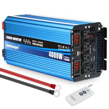 Imagem de Cantonape Pure Sine Wave Inverter 4000W Power Inverter 12V a 110V DC para AC com Display LED Controlador Remoto para Truck RV Home Sistema Solar