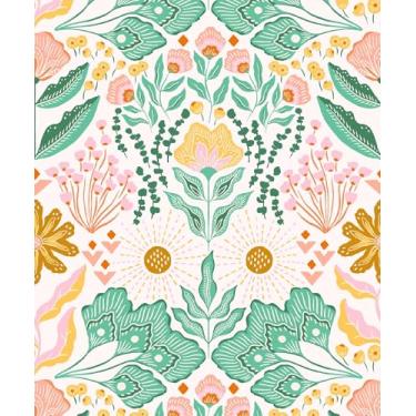 Imagem de Meihodan Papel de parede floral para descascar e colar Boho removível papel de parede autoadesivo flor rosa para armários de cozinha de banheiro 45 cm x 3 m