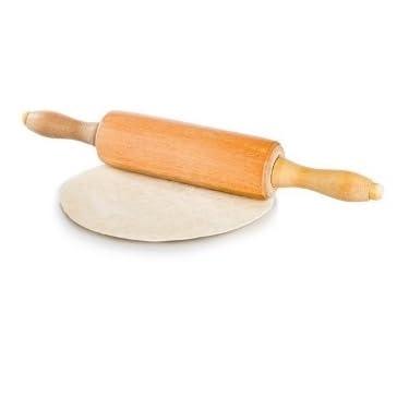 Imagem de 1 Rolo de Madeira para Massas 45cm Pães Prático Pizzas Macarrão Resistente Rolo Giratório Multiuso