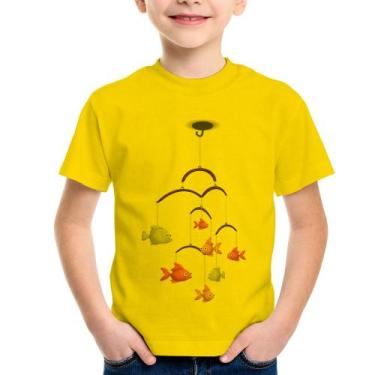 Imagem de Camiseta Infantil Peixinhos Móbile - Foca na Moda, Amarelo, 6