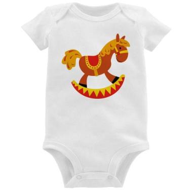 Imagem de Body Bebê Cavalo Balanço - Foca na Moda, Branco, P
