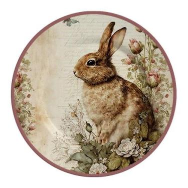 Imagem de Jogo de Pratos Raso Coelha Acacia Páscoa Alleanza com 6 Pçs