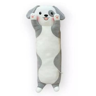 Imagem de Travesseiro de Corpo Almofada Fofinha Cachorro Pet Cinza  - DM Toys, D
