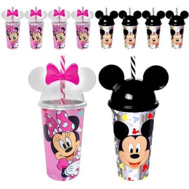 Imagem de 10 Copos Minnie Rosa e Mickey de Orelhas p/ Festa Infantil Lembrancinh