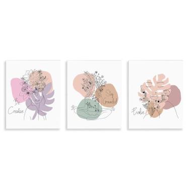 Imagem de Stupell Industries Conjunto de arte de placa de parede com frases inspiradoras criativas 3 peças por Chen Alyesh, 28 x 35 cm