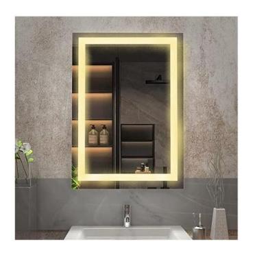 Imagem de Espelho jateado iluminado com led quente 50x70cm - Woodglass