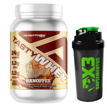 Imagem de Tasty Whey 3W Sabor Banoffee 900g - Adaptogen Science + Coqueteleira 600ml - X3 Suplementos