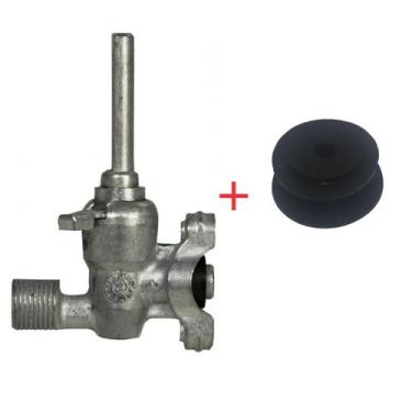 Imagem de Registro Válvula Ramal Tripla Chama + Anel Original Fogão Cooktop Fisc